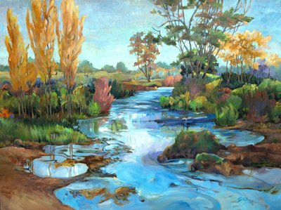 Swan Marsh, ca. 1990–2005 (olje på lerret) av Barbara Cleary