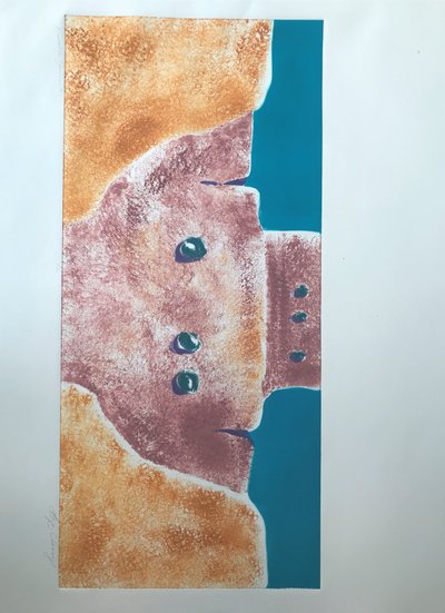 Pueblo serie 1, ca. 1980–90 (monotypi) av Barbara Cleary