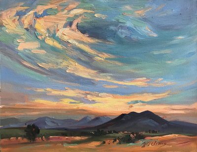 Taos Mountain New Mexico, ca. 1980–2000 (olje på lerret) av Barbara Cleary