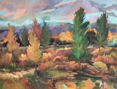 Teller County østlige Oklahoma, ca. 1990–2000 (olje på lerret) av Barbara Cleary