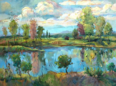 Bassenget, ca. 1990–2005 (olje på lerret) av Barbara Cleary