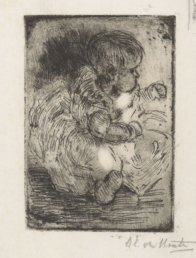 Portrett av H.W. Mouton som baby av Barbara Elisabeth van Houten (signed by artist)