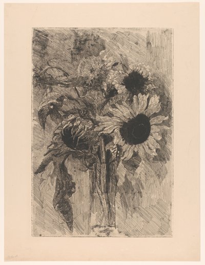 Solsikker i en vase av Barbara Elisabeth van Houten (signed by artist)