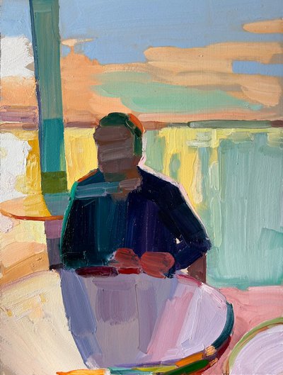 Det er ingen bortkastede dager, 2023 (olje på lerret) av Barbara Hoogeweegen