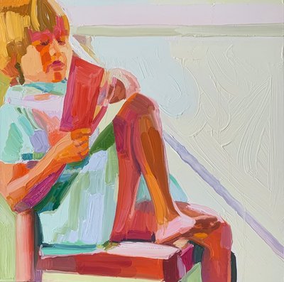 Uten tittel 7, 2021 (olje på lerret) av Barbara Hoogeweegen