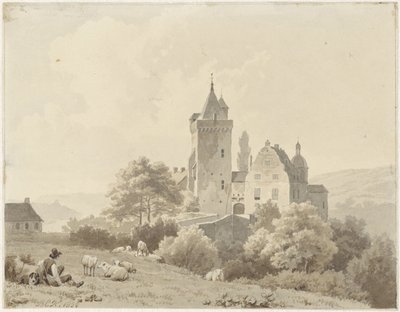 Hvilende gjeter på Schloss Lansberg av Barend Cornelis Koekkoek