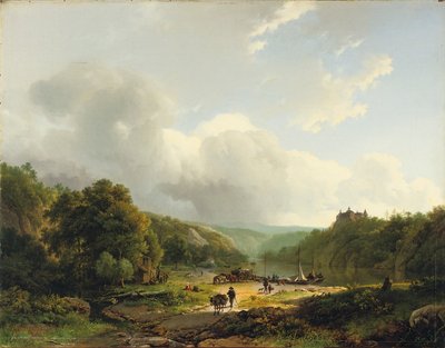 Losser lekteren i et bølgende landskap, 1831 av Barend Cornelis Koekkoek