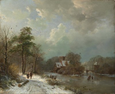 Vinterlandskap, Holland, 1833. av Barend Cornelis Koekkoek