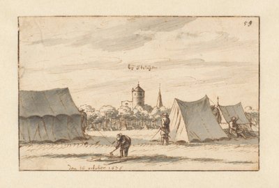 Leir av Army of Willem III nær Sint-Truiden, Limburg av Barend Klotz (attributed to)
