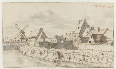 Utsikt over Grave, Nord-Brabant av Barend Klotz (attributed to)