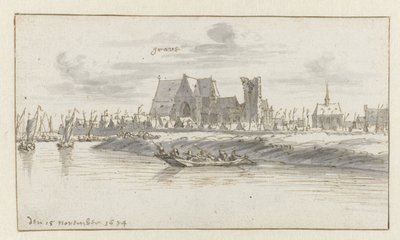 Utsikt over Grave, Nord-Brabant av Barend Klotz (attributed to)