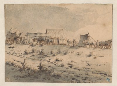 Utsikt på en hærbase av Barend Klotz (attributed to)