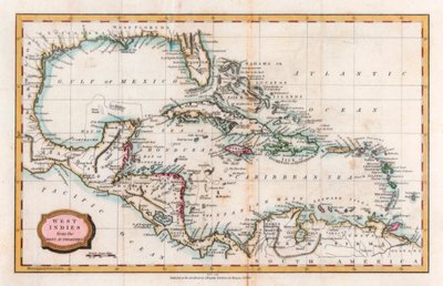 Kart over Vestindia, 1700-tallet. av Barlow