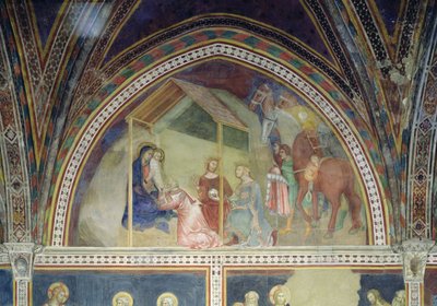 The Adoration of the Magi, fra en serie scener i Det nye testamente av Barna da Siena