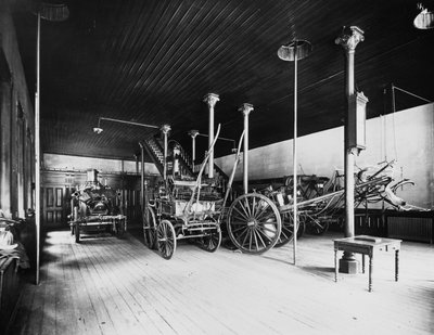 Engine House No. 40, Chicago, Illinois, USA, ca. 1905 (s/hvitt-bilde) av Barnes and Crosby