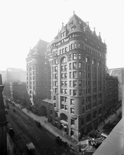 Kvinners tempelbygning ved 102 til 116 South LaSalle Street, Chicago, Illinois, USA, ca. 1905 (s/hvitt-bilde) av Barnes and Crosby