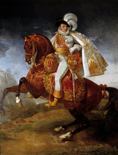 Rytterportrett av Jerome Bonaparte (1784-1860) Kongen av Westfalen Maleri av Antoine Jean Gros (1771-1835) 1808 Søn. 3,21x2,65 m - Rytterportrett av Jerome Bonaparte (1784-1860), konge av Westfalen. Maleri av Antoine Jean Gros (1771-1835), kal av Baron Antoine Jean Gros