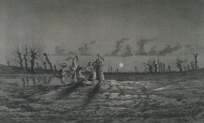 The Lavandieres or the Night Washerwomen, illustrasjon for Legendes Rustiques av George Sand (1804-76) 1858 av Maurice Sand