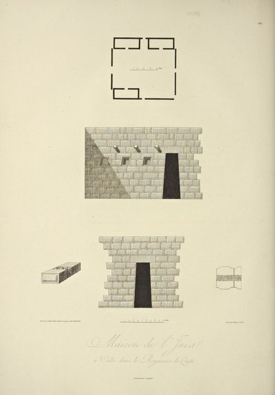 House of the Inca at Callo i kongeriket Quito, tegnet av Gmelin, gravert av Bouquet, illustrasjon fra "Views of the Cordilleras and Monuments of the Indigenous Peoples of America" ​​av Alexander von Humboldt og Aime Bonpland, 1813 av Baron Friedrich Alexander von Humboldt