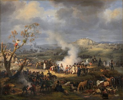 Napoleon med troppene sine på tampen av slaget av Baron Lejeune Louis-François