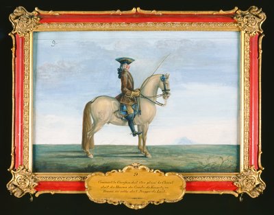 Nr. 9 En grå hest fra den spanske rideskolen, fra studen til greven av Kaunitz i Böhmen (wc på papir) av Baron Reis Eisenberg