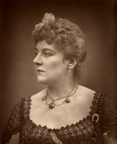 Den britiske skuespillerinnen Henrietta Lindley i Jim the Penman, 1886 av Barraud