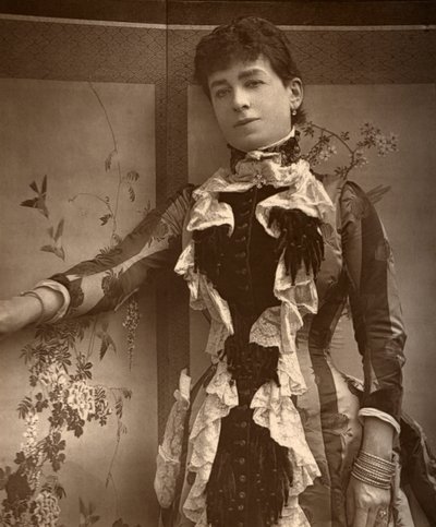 Den britiske skuespillerinnen Lady Monckton i Jim the Penman, 1886 av Barraud