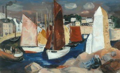 Concarneau Harbor (olje på lerret) av Barry Craig