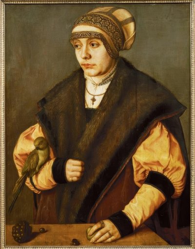 B. Beham, kvinne med en papegøye av Barthel Beham
