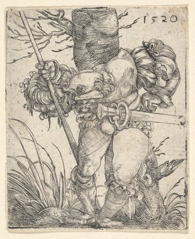 Fotsoldat foran et tre, midten av 1600-tallet. av Barthel Beham