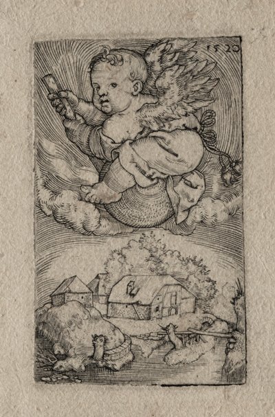 Genius riding on a ball, 1520. av Barthel Beham