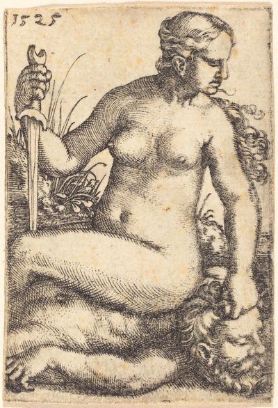 Judith sitter på kroppen til Holofernes av Barthel Beham