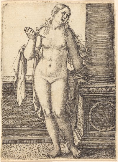 Lucretia står ved en søyle av Barthel Beham