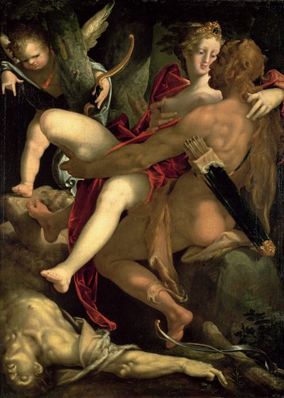 Hercules, Deianeira og kentauren Nessus, 1580 av Bartholomaeus Spranger