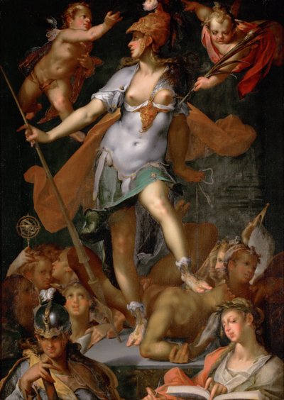 Minerva Victorious over Ignorance, ca 1591 av Bartholomaeus Spranger