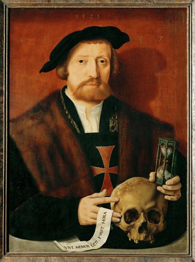 Portrett av en ridder av Malteserordenen (maleri på eik) av Bartholomaeus the Elder Bruyn