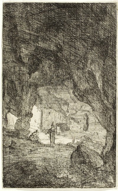 Grotto and Friars, fra The Ruins of Rome av Bartholomeus Breenbergh