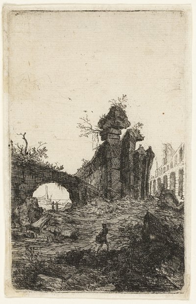 Ruins of the Colosseum, plate 10 fra The Ruins of Rome av Bartholomeus Breenbergh
