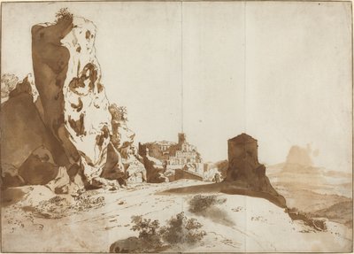 The Fantastic Rocks and Castle at Bomarzo [recto] av Bartholomeus Breenbergh