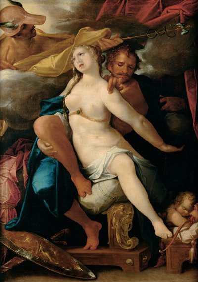Venus og Mars advart av Merkur, ca 1586 av Bartholomaeus Spranger