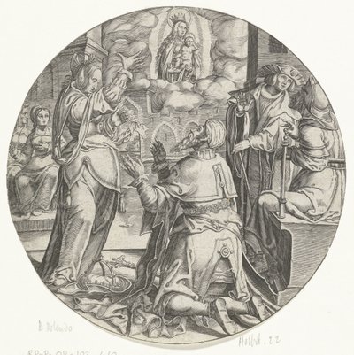 Maria med barnet viser seg for keiser Augustus av Bartholomeus Willemsz. Dolendo