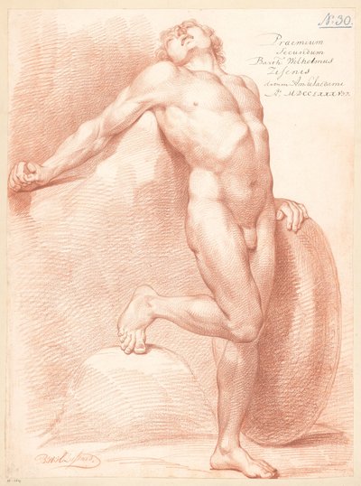 Stående mann naken, sett forfra av Bartholomeus Ziesenis