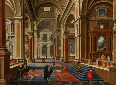 Interiøret i en katolsk kirke av Bartholomeus van Bassen