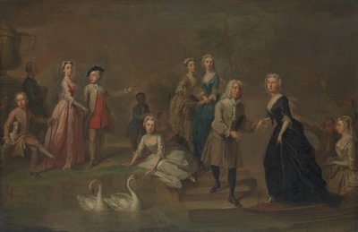 Uvedale Tomkyns Price 1685-1764 og medlemmer av hans familie, muligens tidlig på 1730-tallet. av Bartholomew Dandridge