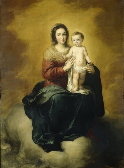 Madonna og barn. 1660-80 av Bartolomé Esteban Murillo