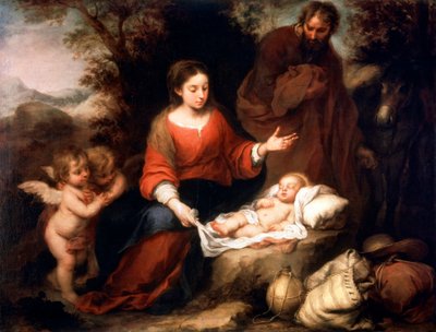 Hvil på flukten til Egypt, c1665 av Bartolomé Esteban Murillo