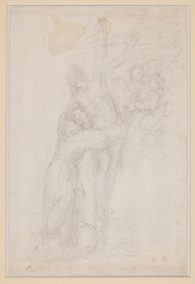 Saint Francis omfavner den korsfestede Kristus av Bartolomé Esteban Murillo