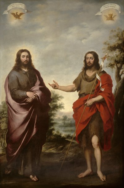 Døperen Johannes peker på Kristus, ca. 1655 av Bartolomé Esteban Murillo