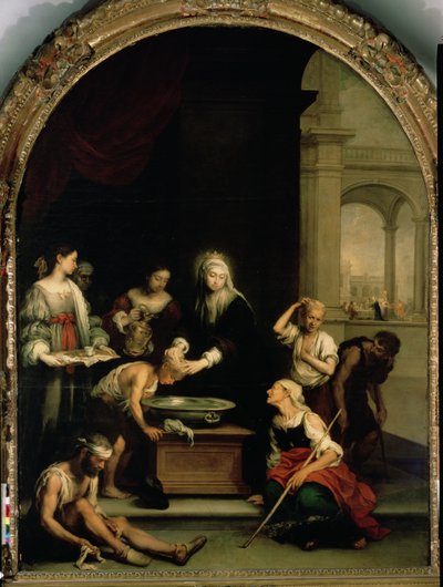 St. Elizabeth av Ungarn passet syke og spedalske, ca. 1671-74 av Bartolomé Esteban Murillo