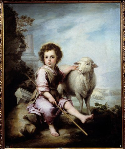 Den gode pastor-maleriet av Bartolome Murillo (1618-1682) 1600-tallets søn. 1,23x1,01 m Madrid, Pradomuseet - Den gode hyrde. Maleri av Bartolome Murillo (1618-1682) 1600-tallet. 1,23 x 1,01 m. Prado-museet, Madrid av Bartolomé Esteban Murillo